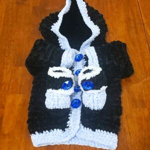 Homemade black baby velvet yarn, baby sweater 0-3 months